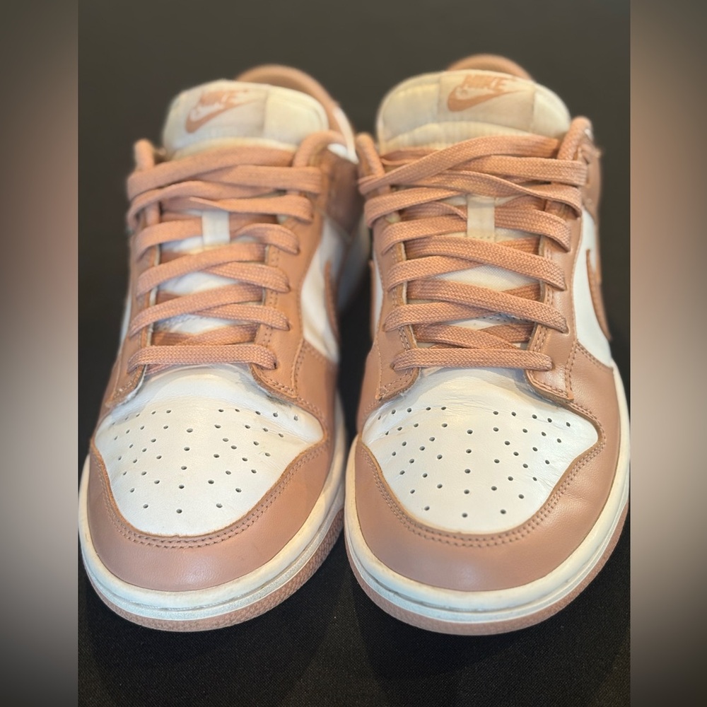 Nike Dunk Low - Blush and White Sneakers, original box, slight crease SuperClean